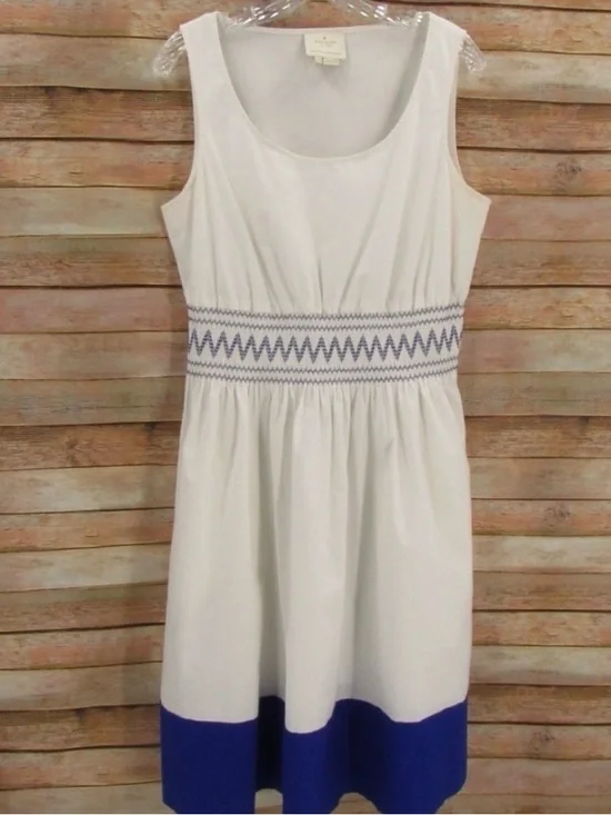 Kate Spade white and Royal Blue Sleeveless Dress (large) - Picture 2 of 10